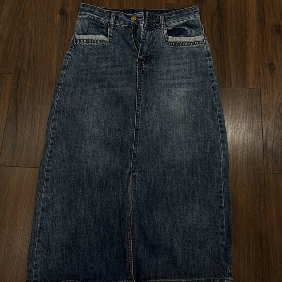 Dresses & Skirts - Dark Blue Denim Midi Skirt